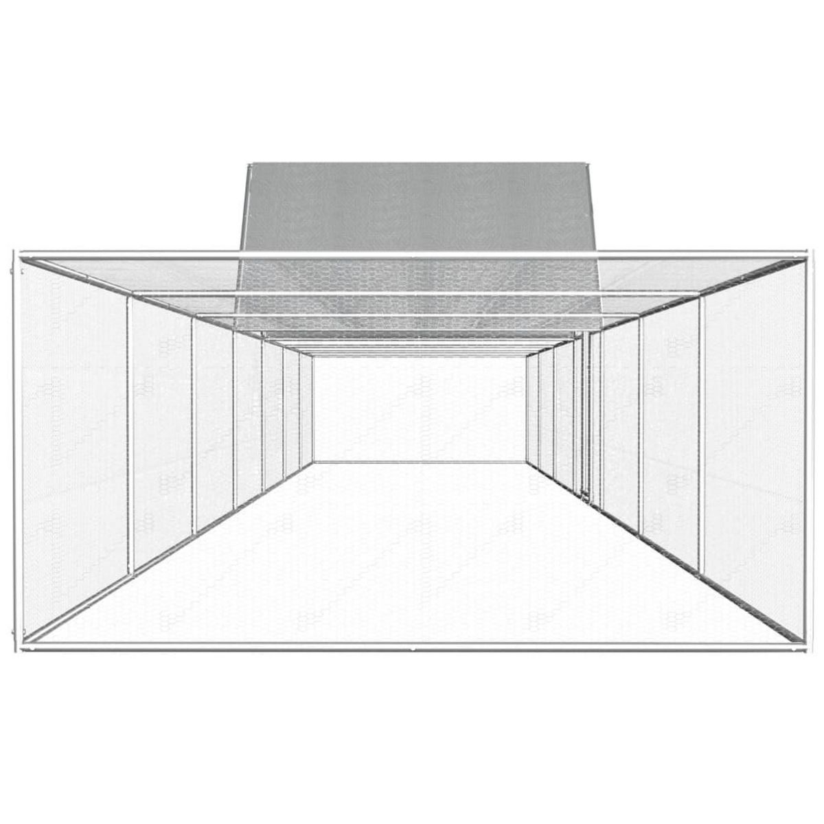 VIDAXL Poulailler 14 x 2 x 2 m Acier galvanise