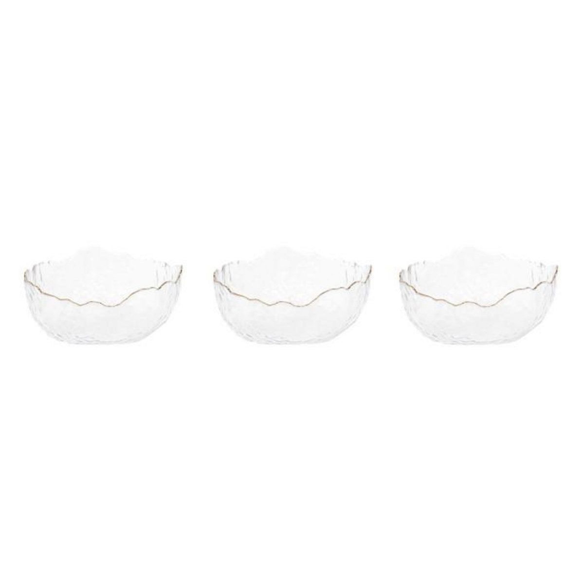 Paris Prix Lot de 3 Coupelles en Verre  Lua  16cm Transparent