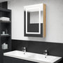 Voir la diapositive 1 : VIDAXL Armoire de salle de bain à miroir LED blanc et chêne 50x13x70cm