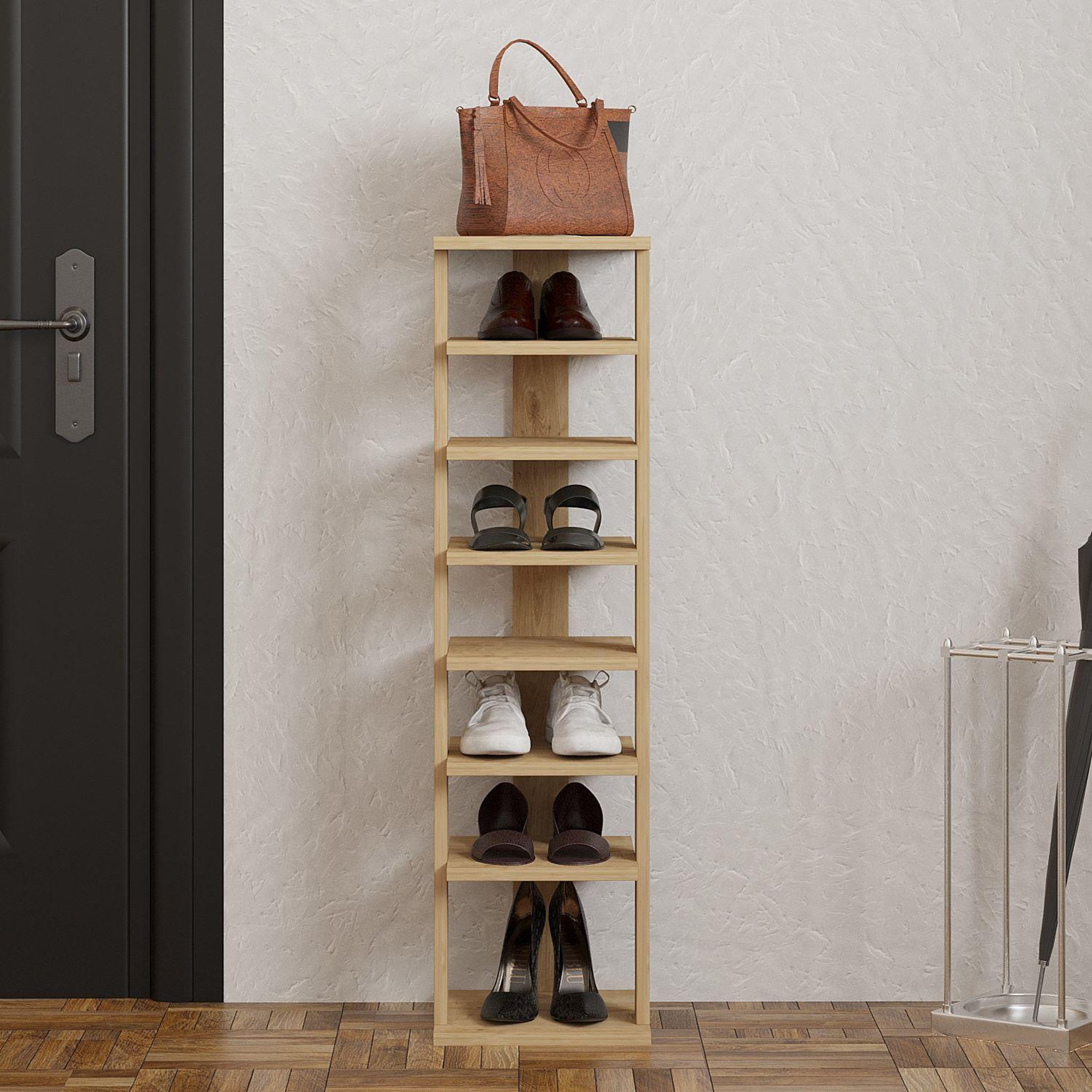 Voir la diapositive 3 : Habitat et Jardin Meuble à chaussures en bois  ayka  - 30 x 30 x 110 cm - beige