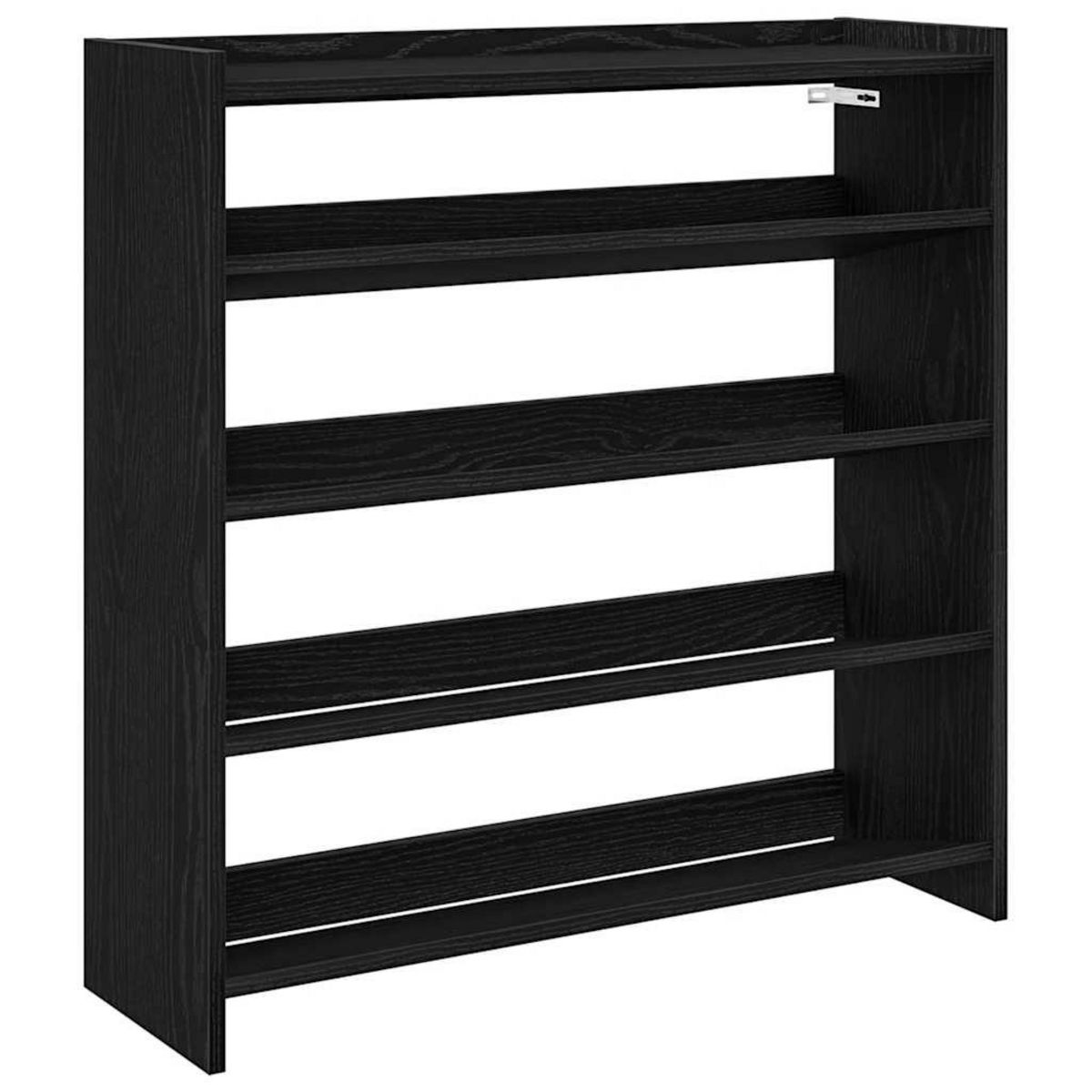 VIDAXL Etagere a chaussures noir 80x25x81 cm bois d'ingenierie