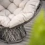 OUTSUNNY Fauteuil rond de jardin fauteuil papasan pivotant grand confort Ø 97 x 90H cm grand coussin fourni polyester résine tressée crème