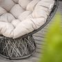 Voir la diapositive 6 : OUTSUNNY Fauteuil rond de jardin fauteuil papasan pivotant grand confort Ø 97 x 90H cm grand coussin fourni polyester résine tressée crème