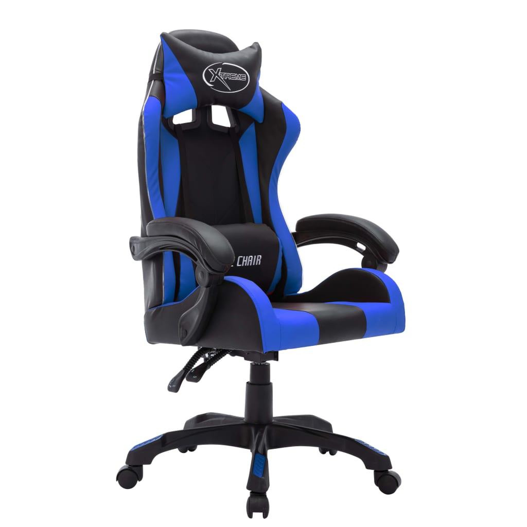 Voir la diapositive 3 : VIDAXL Fauteuil de jeux video avec LED RVB Bleu et noir Similicuir