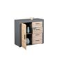 Voir la diapositive 5 : Commode meuble de rangement 1 porte 4 tiroirs L94cm BETO