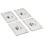 Voir la diapositive 1 : VIDAXL Couvercles de plateau 4 pcs GN 1 4 Acier inoxydable
