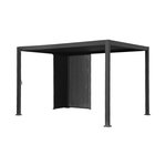 SWEEEK Pergola bioclimatique aluminium 4x3m anthracite + persiennes verticales 100cm et 130cm Triomphe