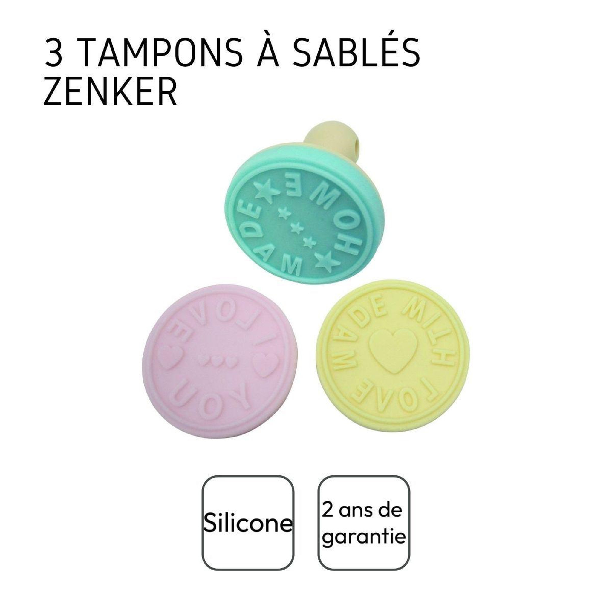 Voir la diapositive 4 : ZENKER Lot de 3 tampons à pâtisserie pour biscuits zenker