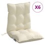Voir la diapositive 2 : VIDAXL Coussins de chaise a dossier bas lot de 6 creme tissu oxford