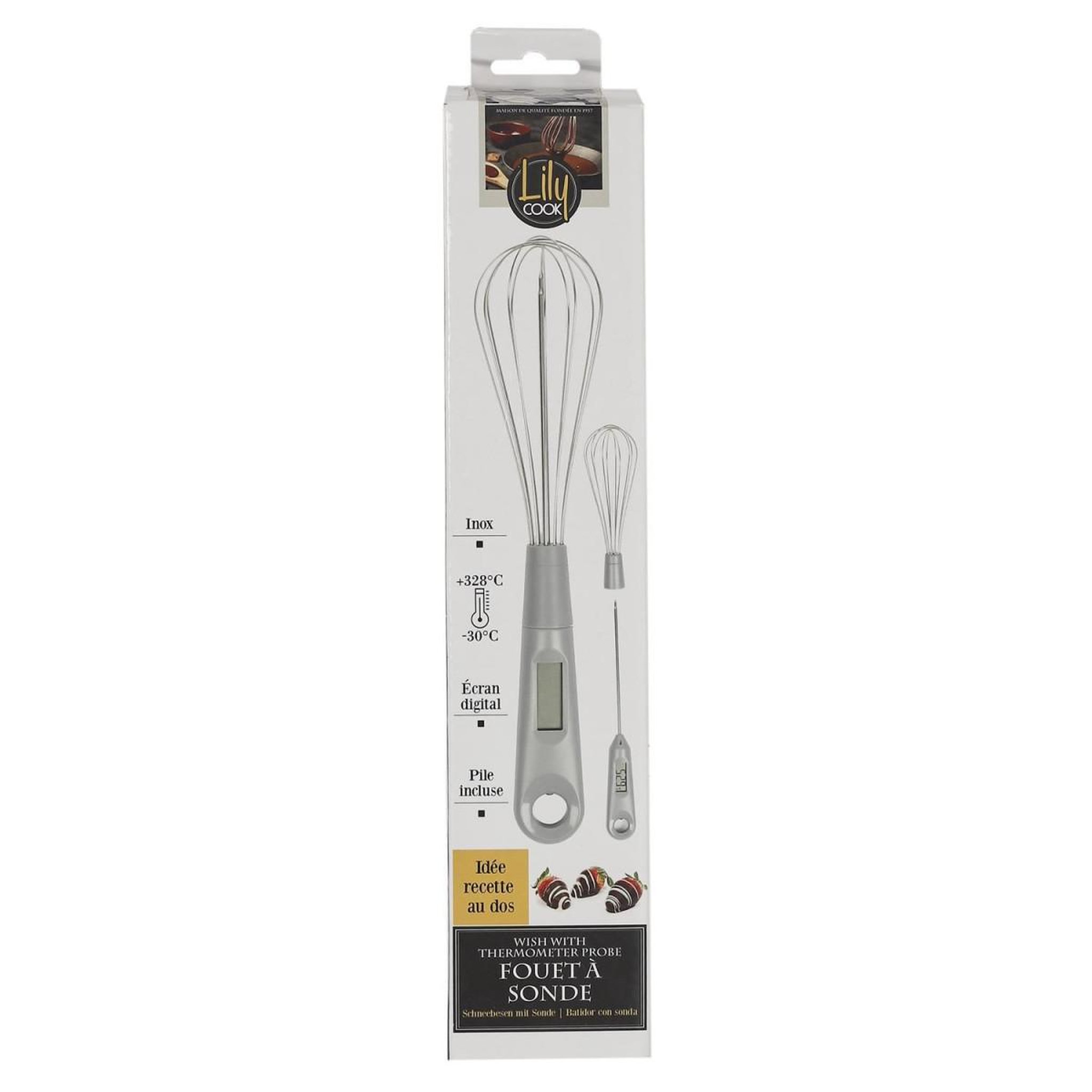Voir la diapositive 3 : Lily Cook Fouet à sonde inox  cuisine  30cm argent