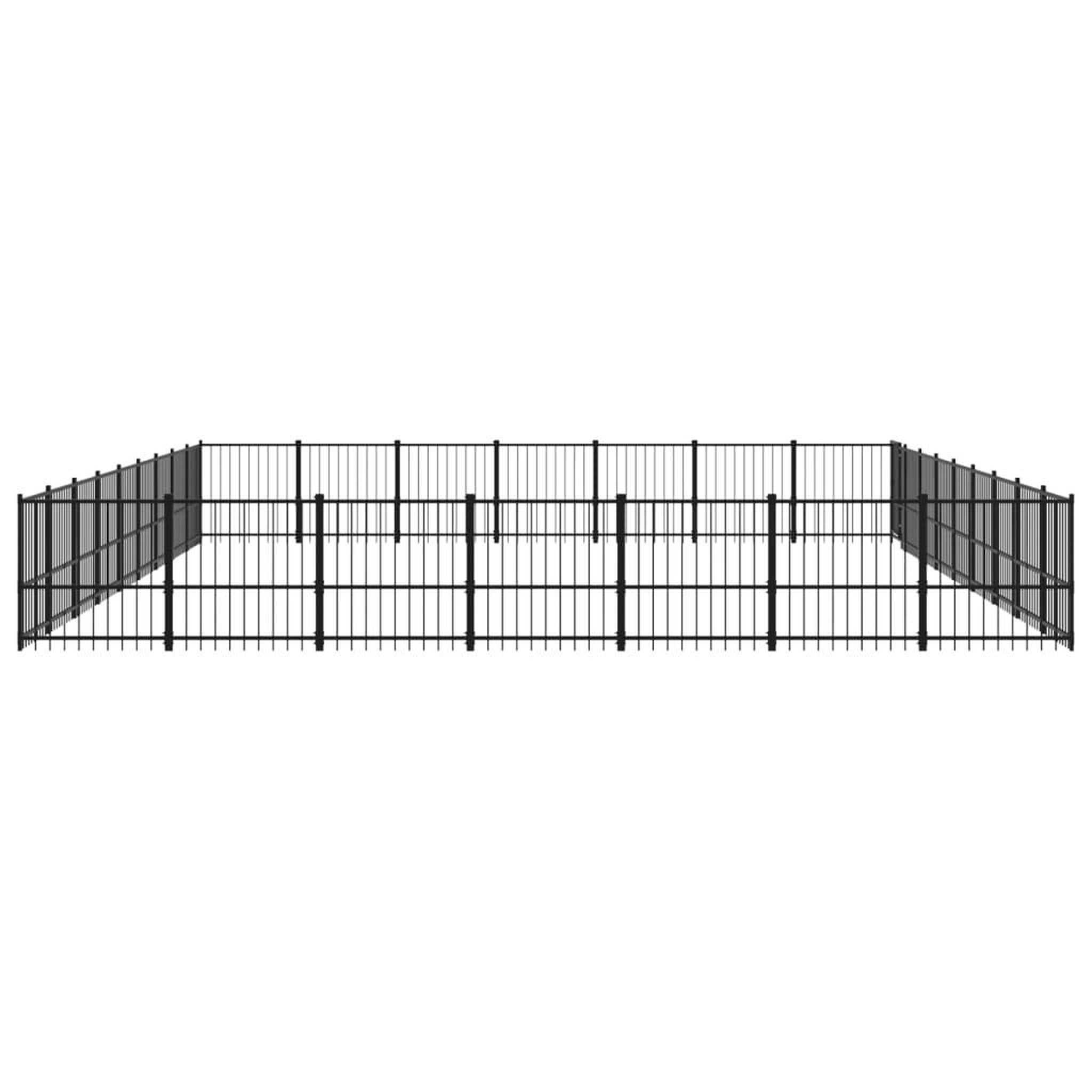 Voir la diapositive 4 : VIDAXL Chenil d'exterieur pour chiens Acier 59,28 m²