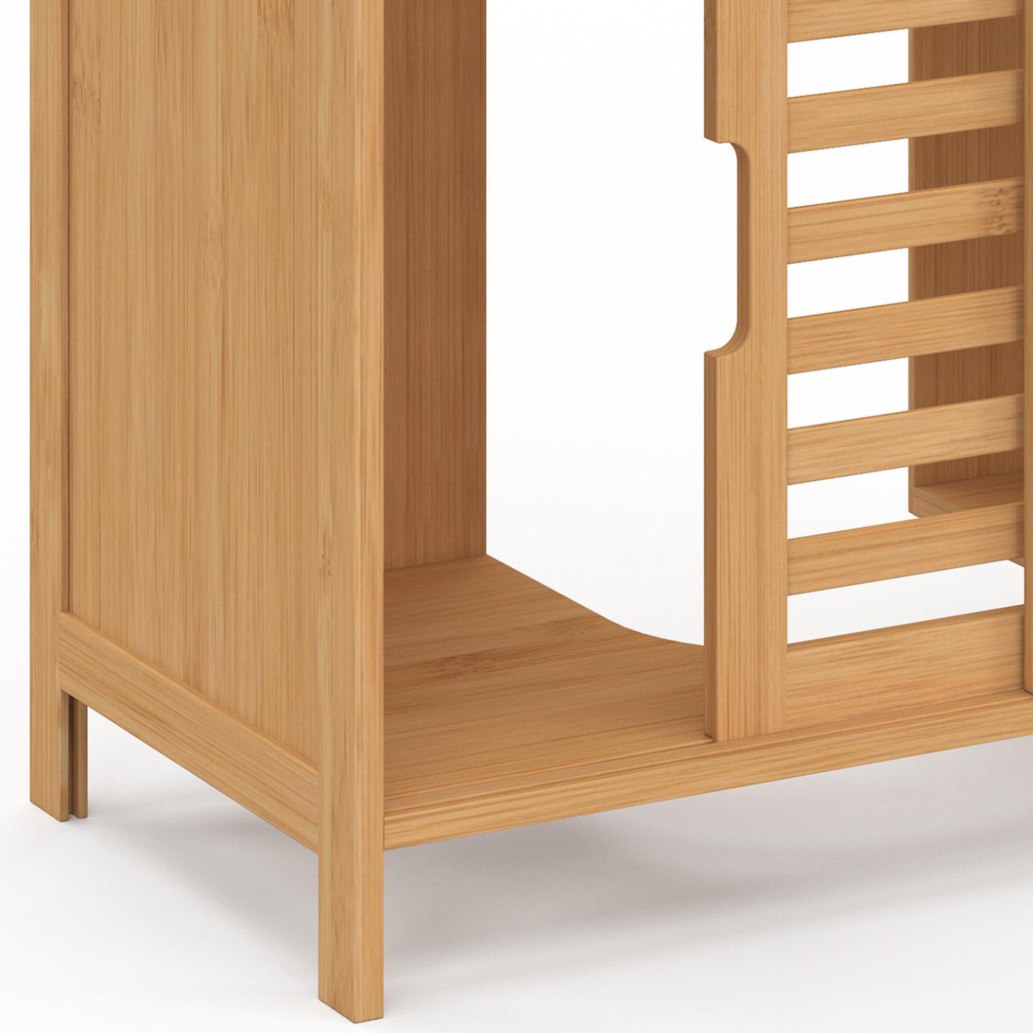 Voir la diapositive 6 : ID MARKET Meuble sous lavabo salle de bain bambou bea avec portes coulissantes