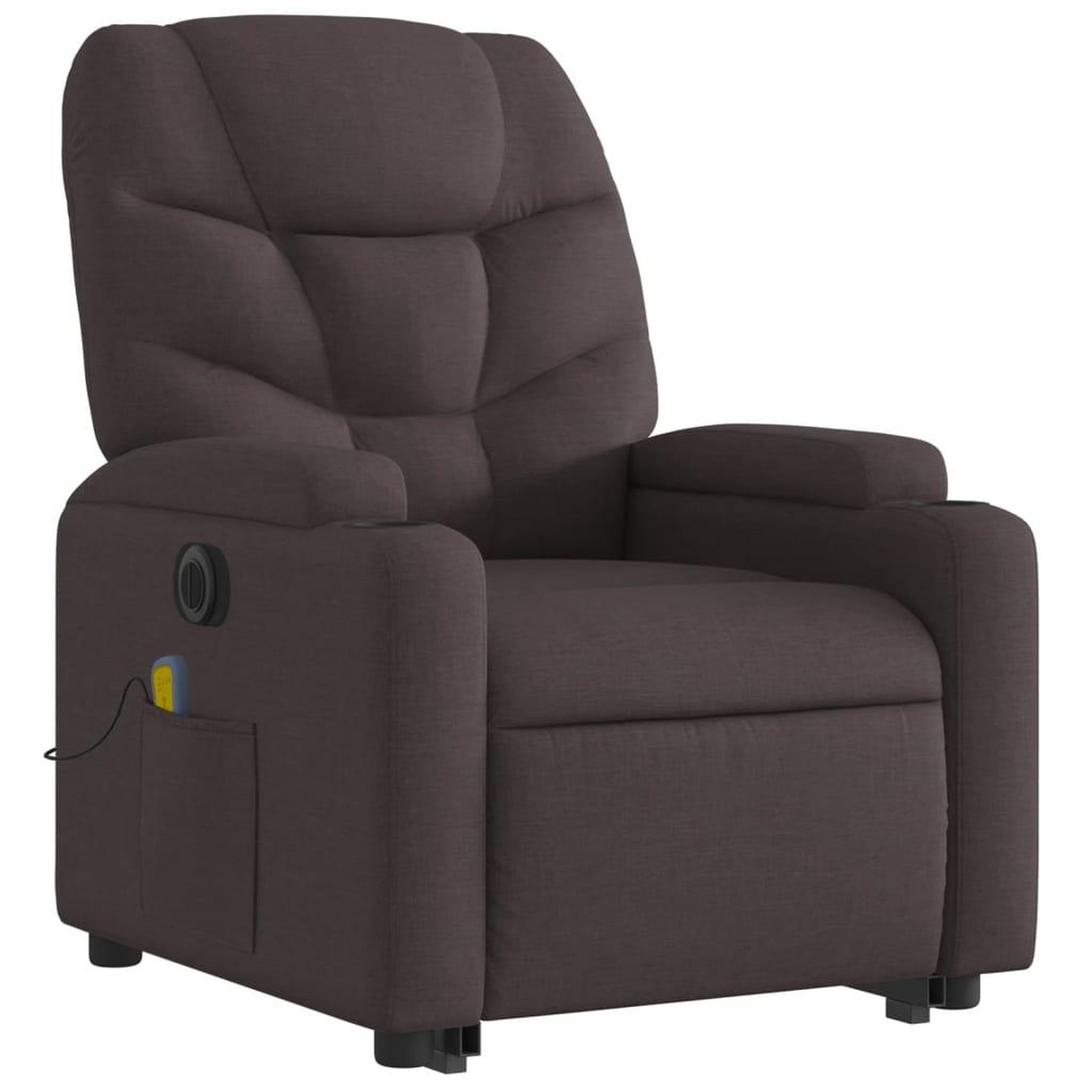 Voir la diapositive 4 : VIDAXL Fauteuil inclinable de massage electrique Marron fonce Tissu