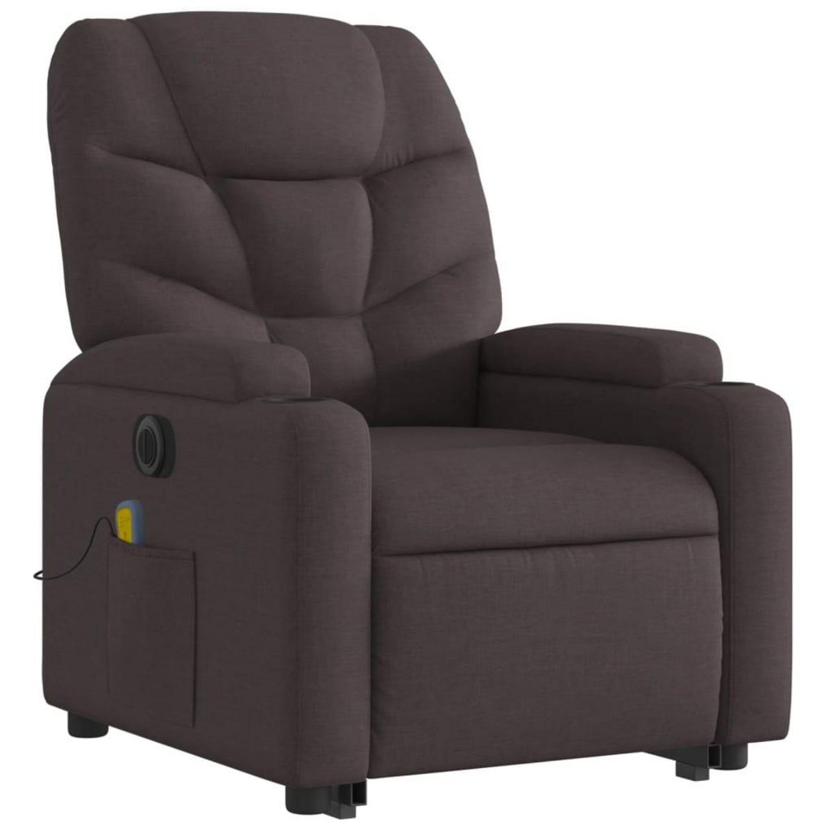 VIDAXL Fauteuil inclinable de massage electrique Marron fonce Tissu