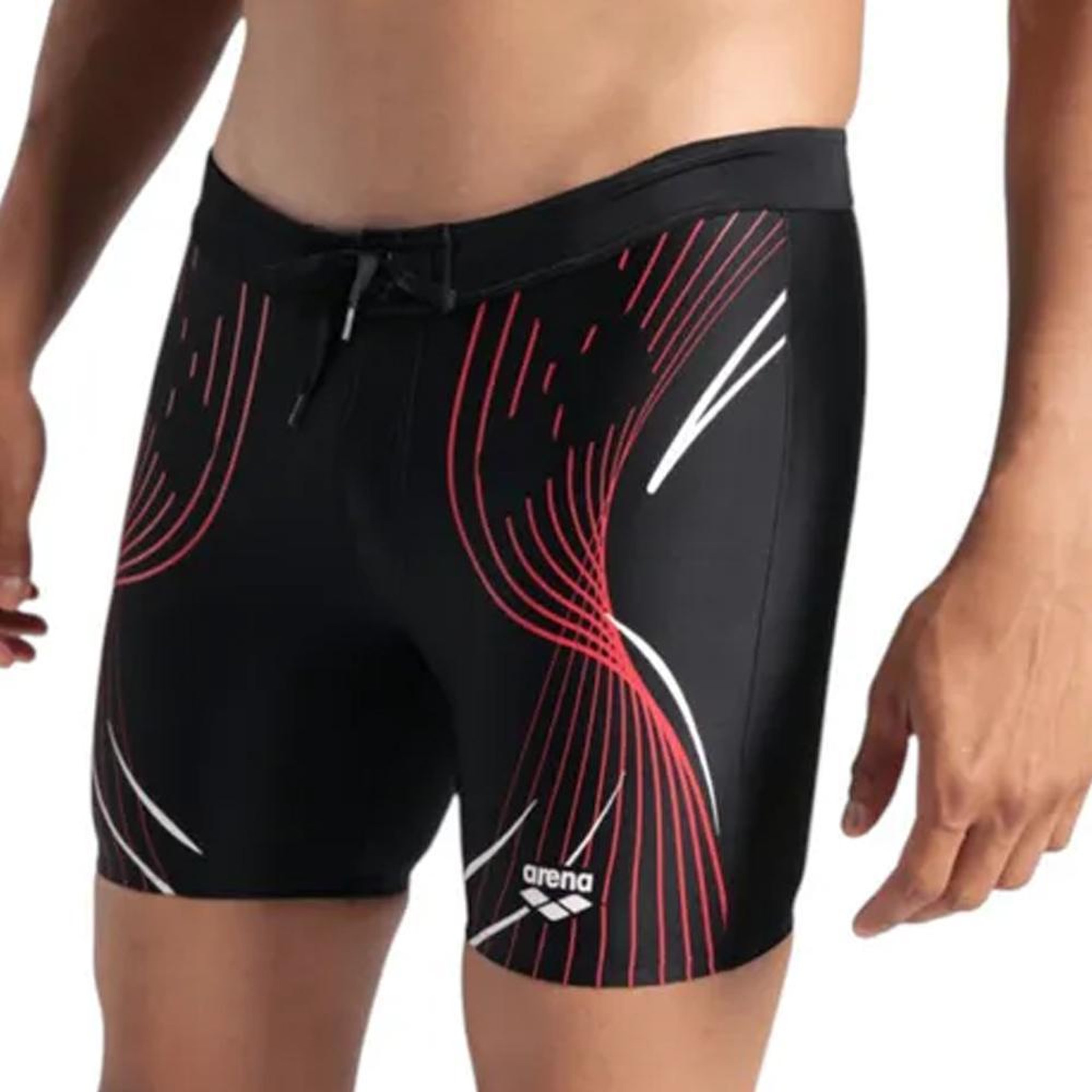 Voir la diapositive 1 : ARENA Boxer de Bain Noir/Rouge Homme Arena Poseidonia