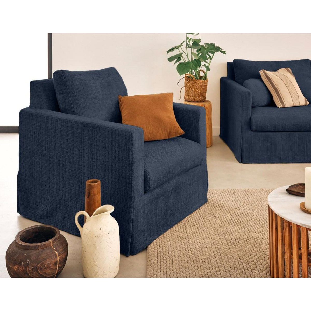 LISA DESIGN Serena - housse en velours texturé pour fauteuil