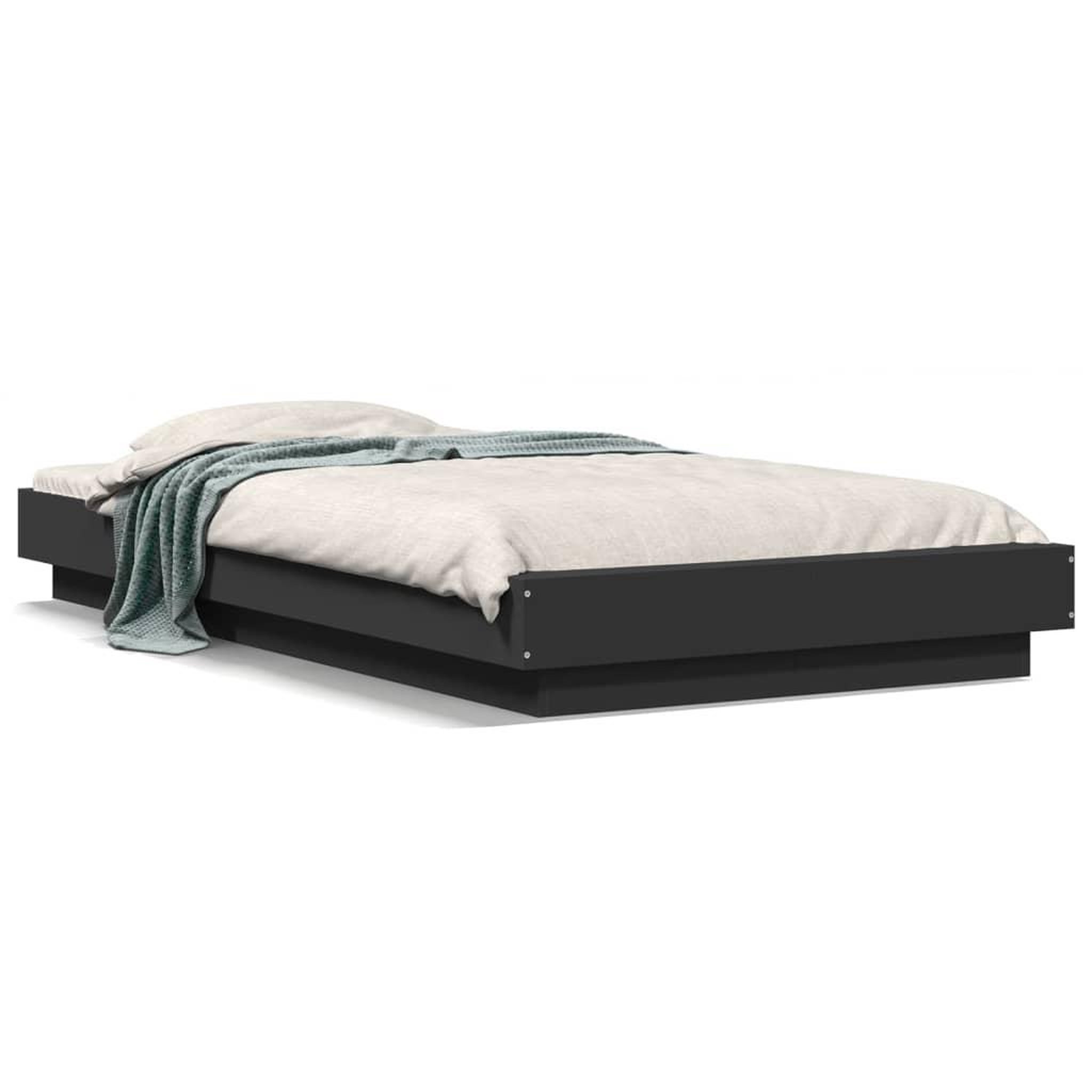 Voir la diapositive 2 : VIDAXL Cadre de lit avec lumieres LED sans matelas noir 90x190 cm