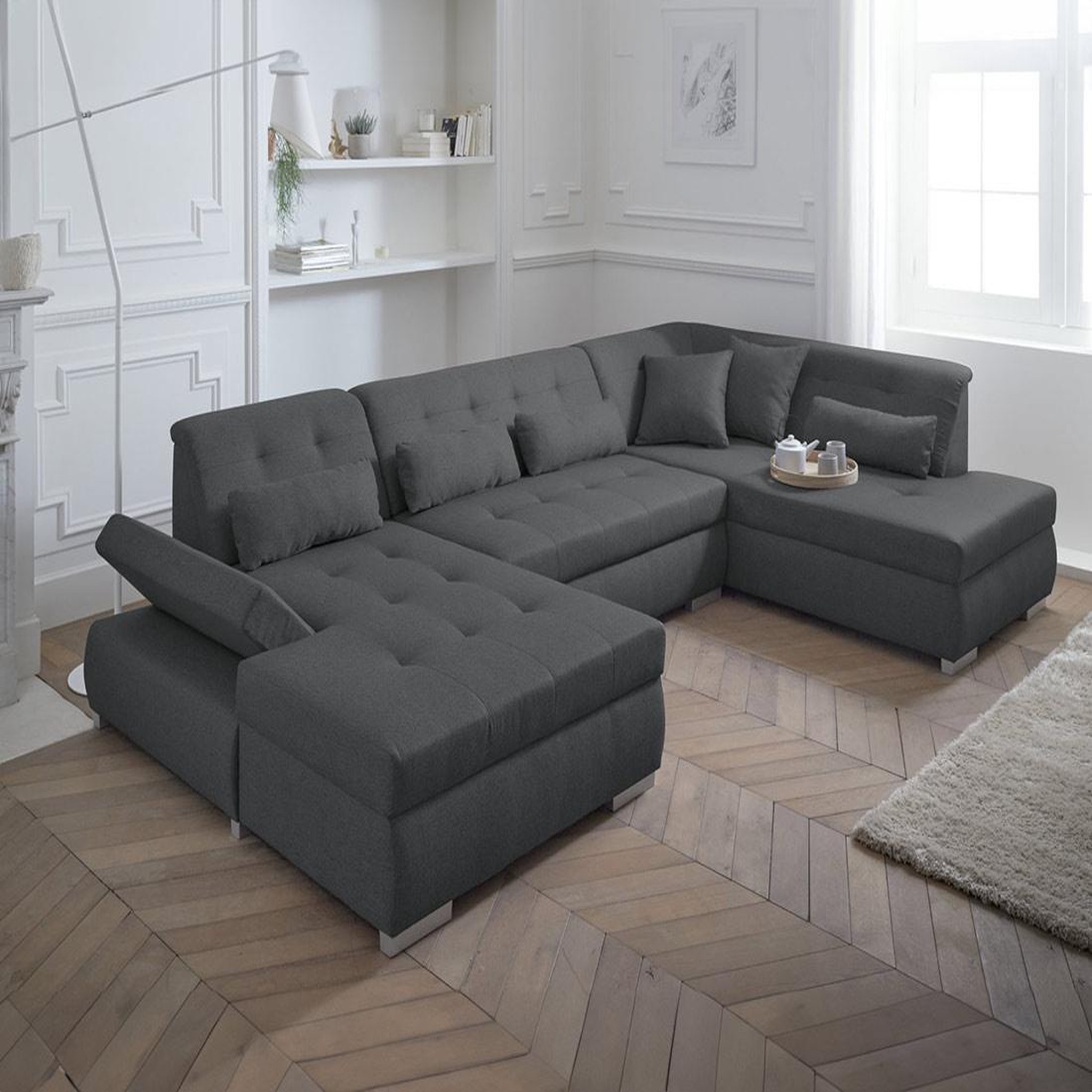 Voir la diapositive 2 : LISA DESIGN Vermont - canapé panoramique d'angle droit - 7 places - xxl