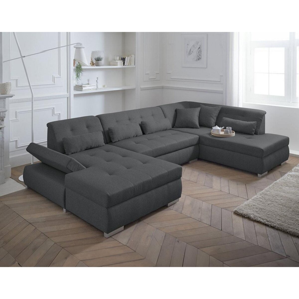 LISA DESIGN Vermont - canapé panoramique d'angle droit - 7 places - xxl