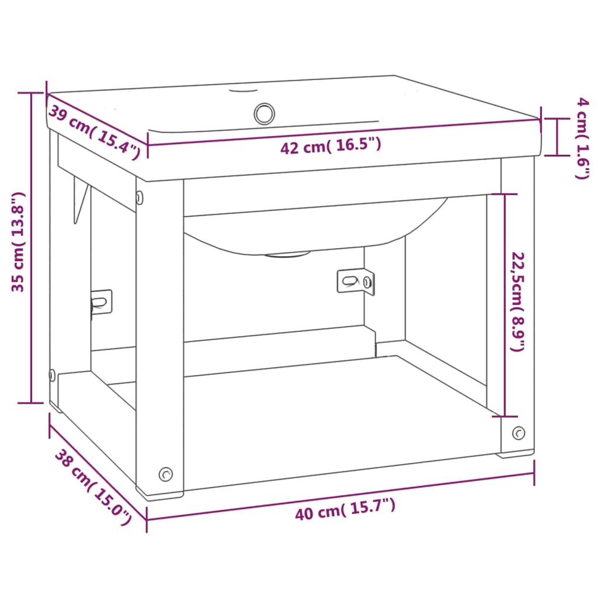 Voir la diapositive 6 : VIDAXL Cadre de lavabo de salle de bain vasque a encastrer Noir Fer