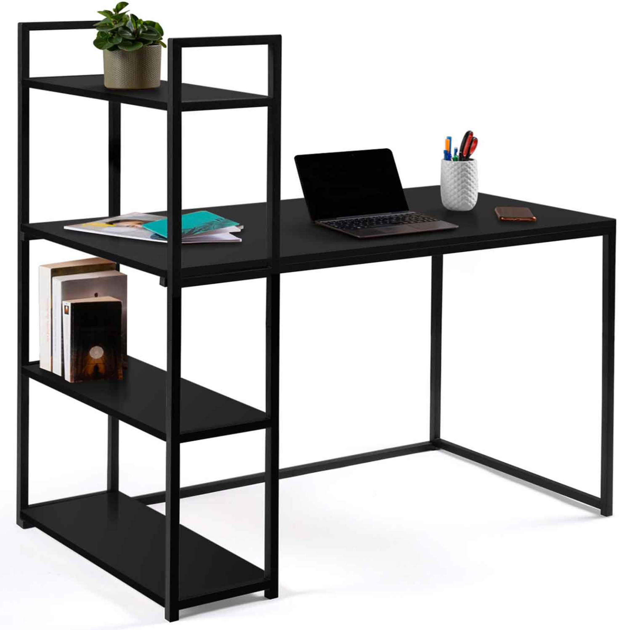 ID MARKET Bureau bibliothèque delson noir design industriel