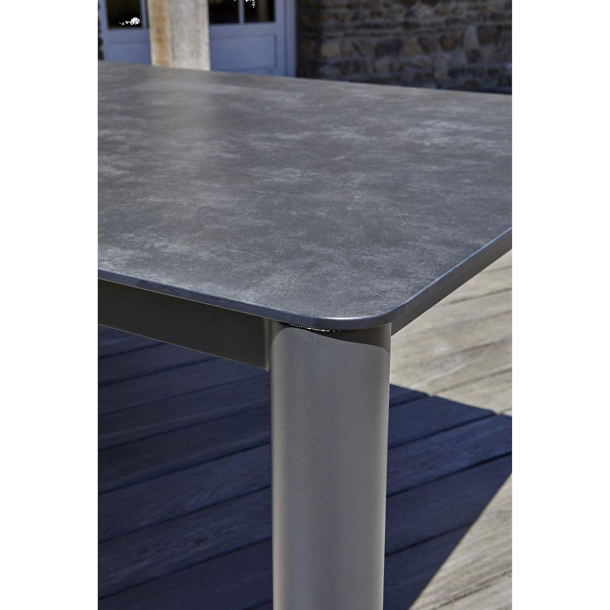 Paris Prix Table de Jardin en Céramique  Camargue  220cm Gris Anthracite