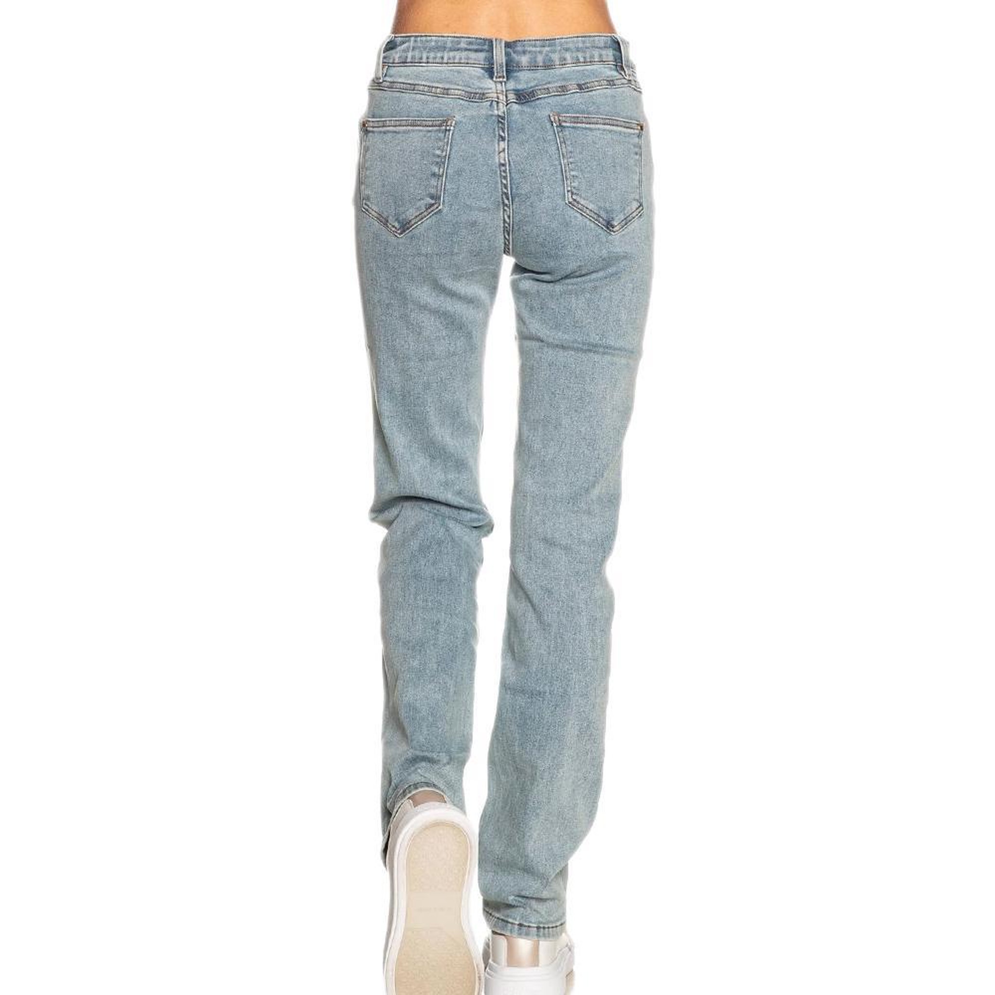 Voir la diapositive 2 : MORGAN Jean droit bleu femme morgan 221