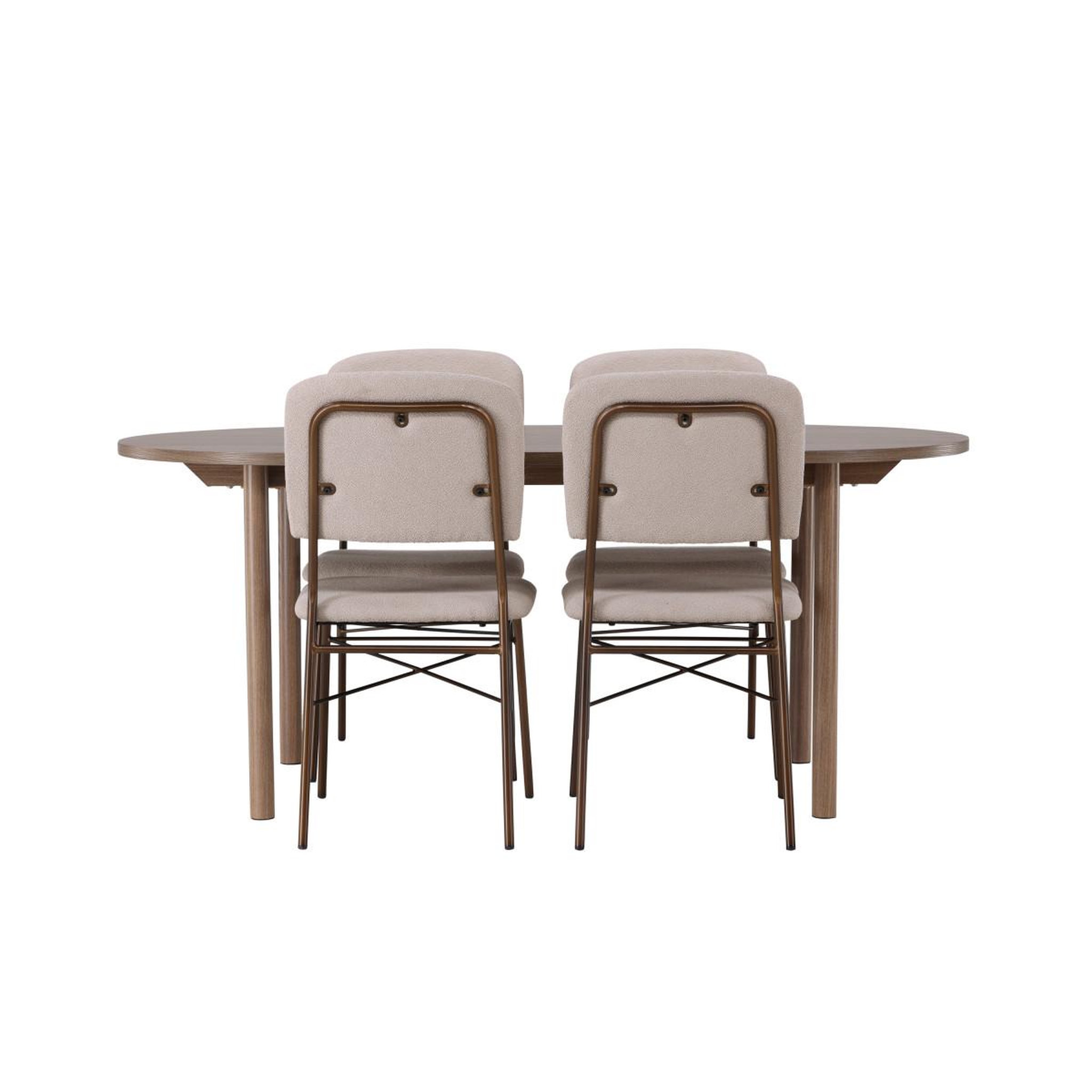Voir la diapositive 2 : Paris Prix Ensemble table à manger & 4 chaises  andy & seda  180cm naturel & beige