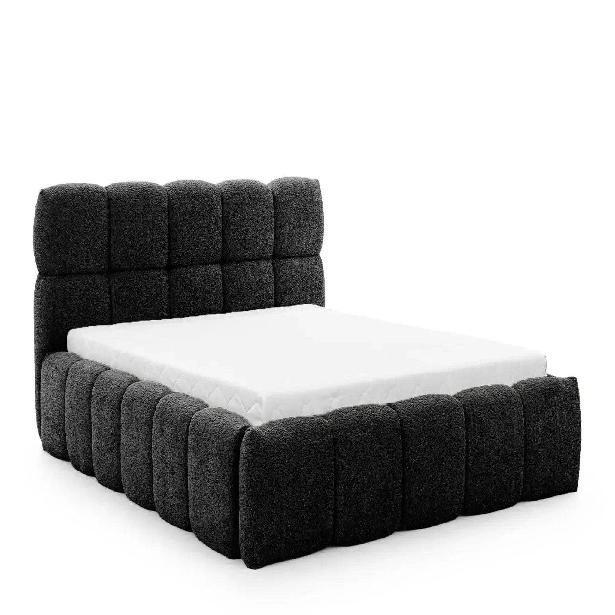 Voir la diapositive 1 : CASANOVA PARIS Elise - lit coffre tissu bouclette
