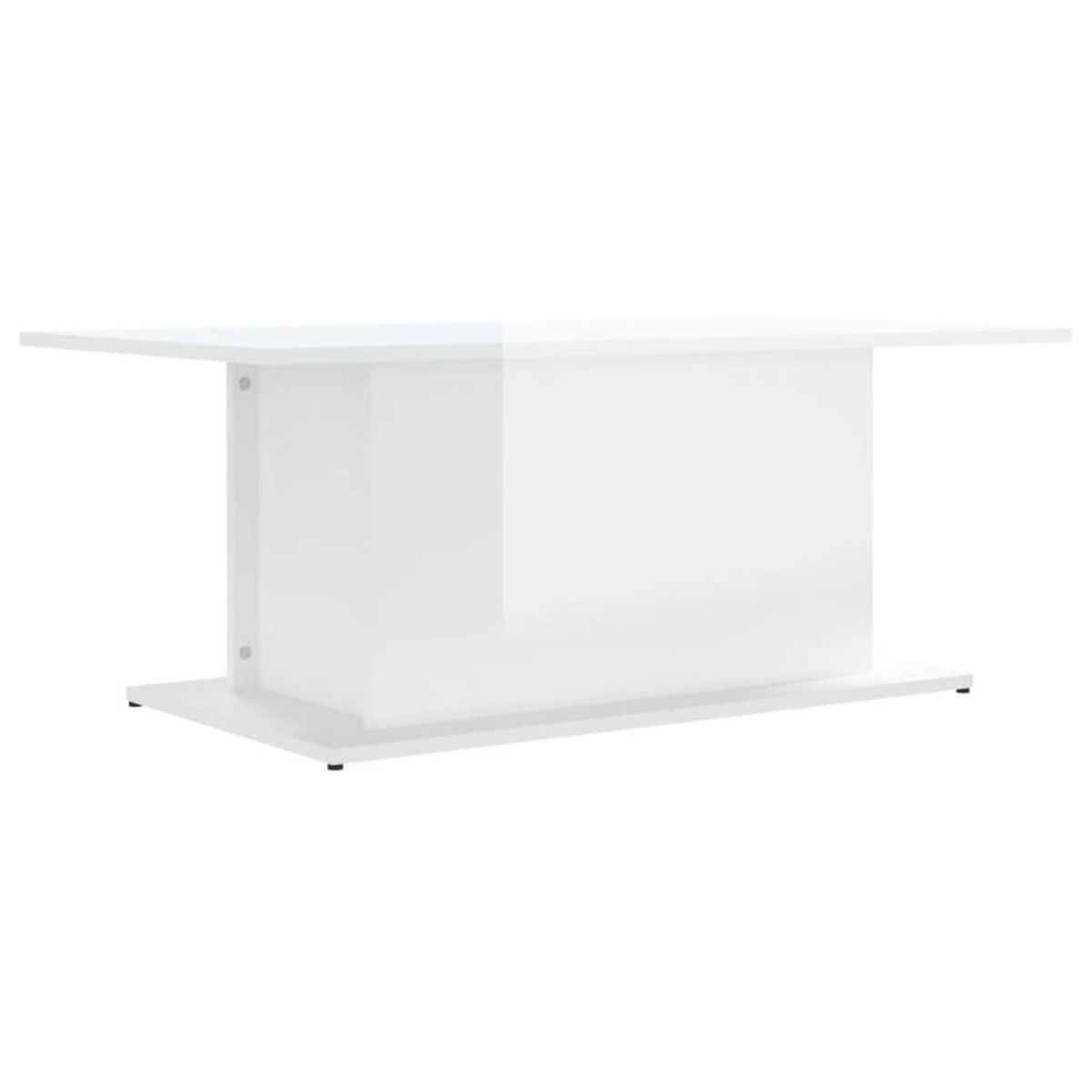 VIDAXL Table basse blanc brillant 102x55,5x40 cm bois d'ingenierie