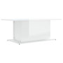 Voir la diapositive 2 : VIDAXL Table basse blanc brillant 102x55,5x40 cm bois d'ingenierie