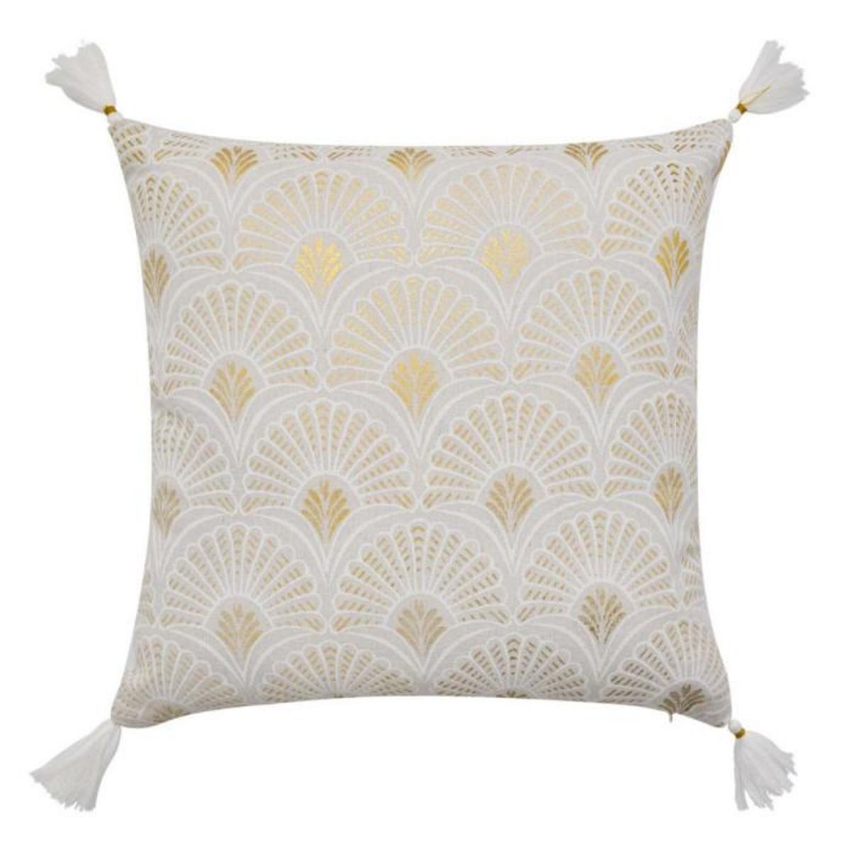 Paris Prix Coussin Déco Imprimé Métallisé  Layoa  45x45cm Naturel