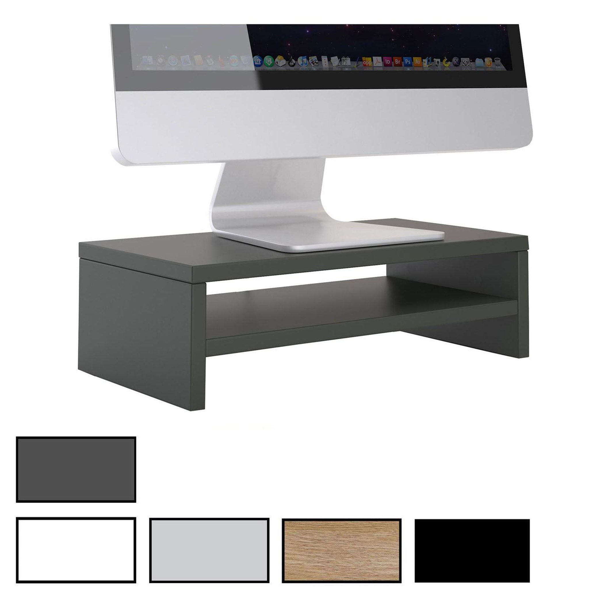 IDIMEX Support d'écran d'ordinateur DISPLAY, en mélaminé. Coloris disponibles : Noir, Marron, Blanc