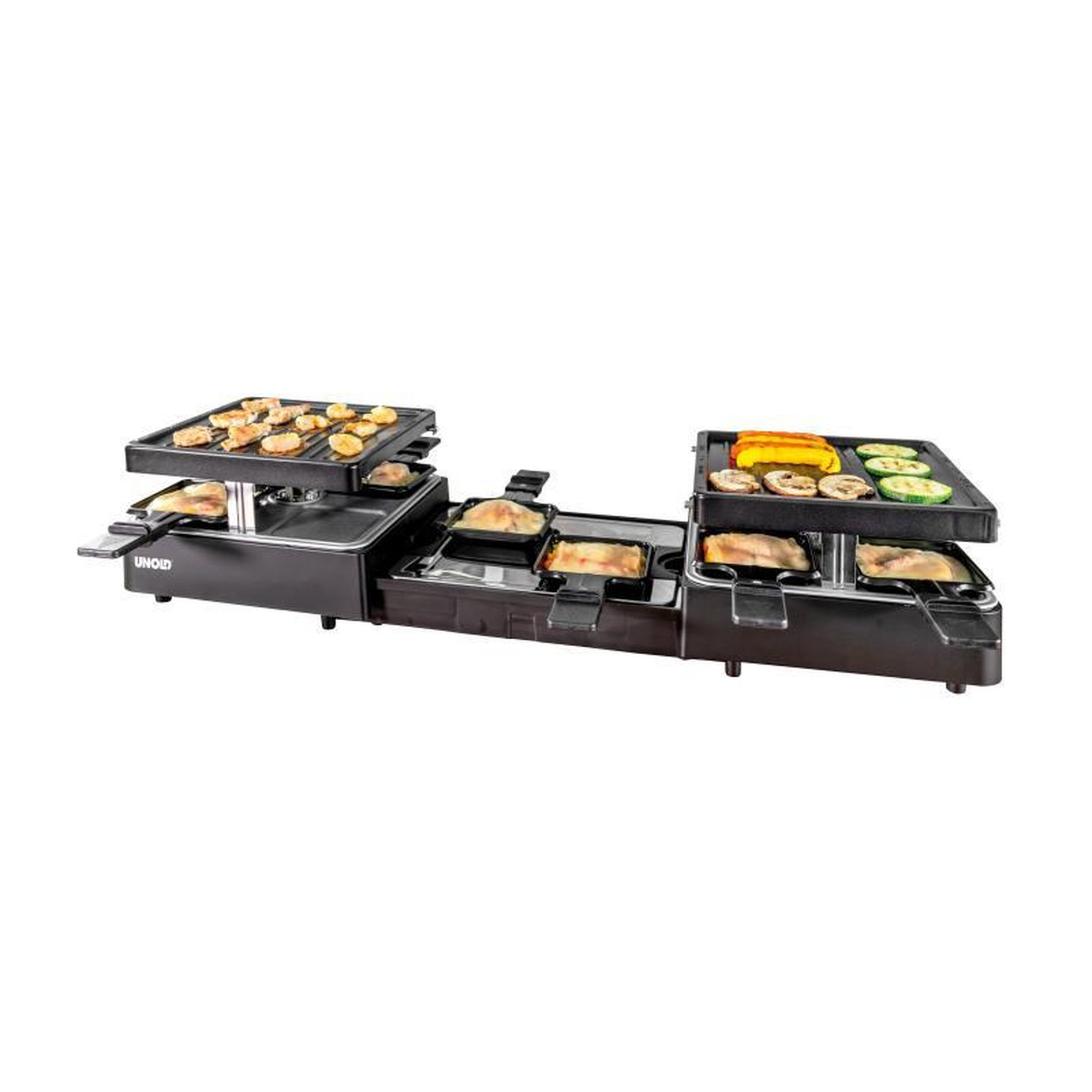 Voir la diapositive 3 : Unold Unold Raclette Extendable 8 persons black Schwarz (48755)