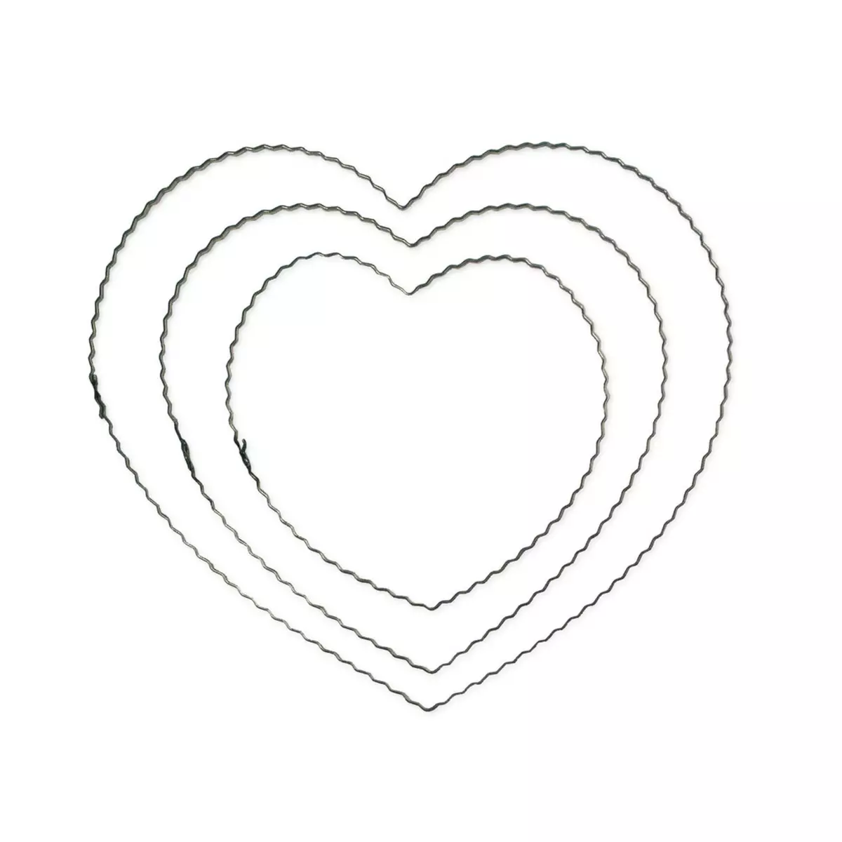 Rayher Coeur en fil métallique ondulé, 15 cm