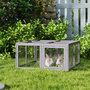 Voir la diapositive 2 : PAWHUT Clapier bois pliable portable - cage à lapin enclos 1,2m² - gris