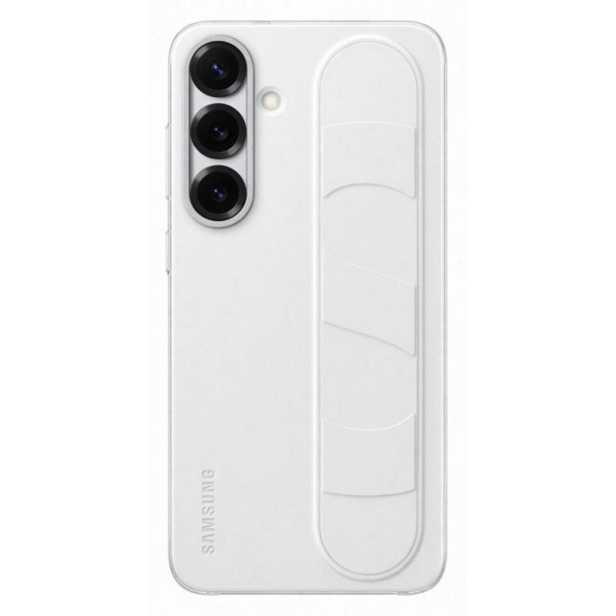 Samsung Coque en silicone avec lanière et support pour Samsung Galaxy S25+ Blanc