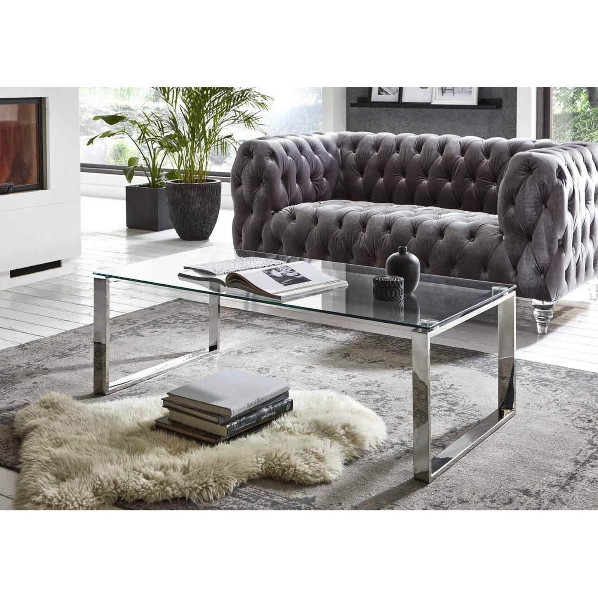 Voir la diapositive 2 : Paris Prix Table basse design  hytin  120cm argent