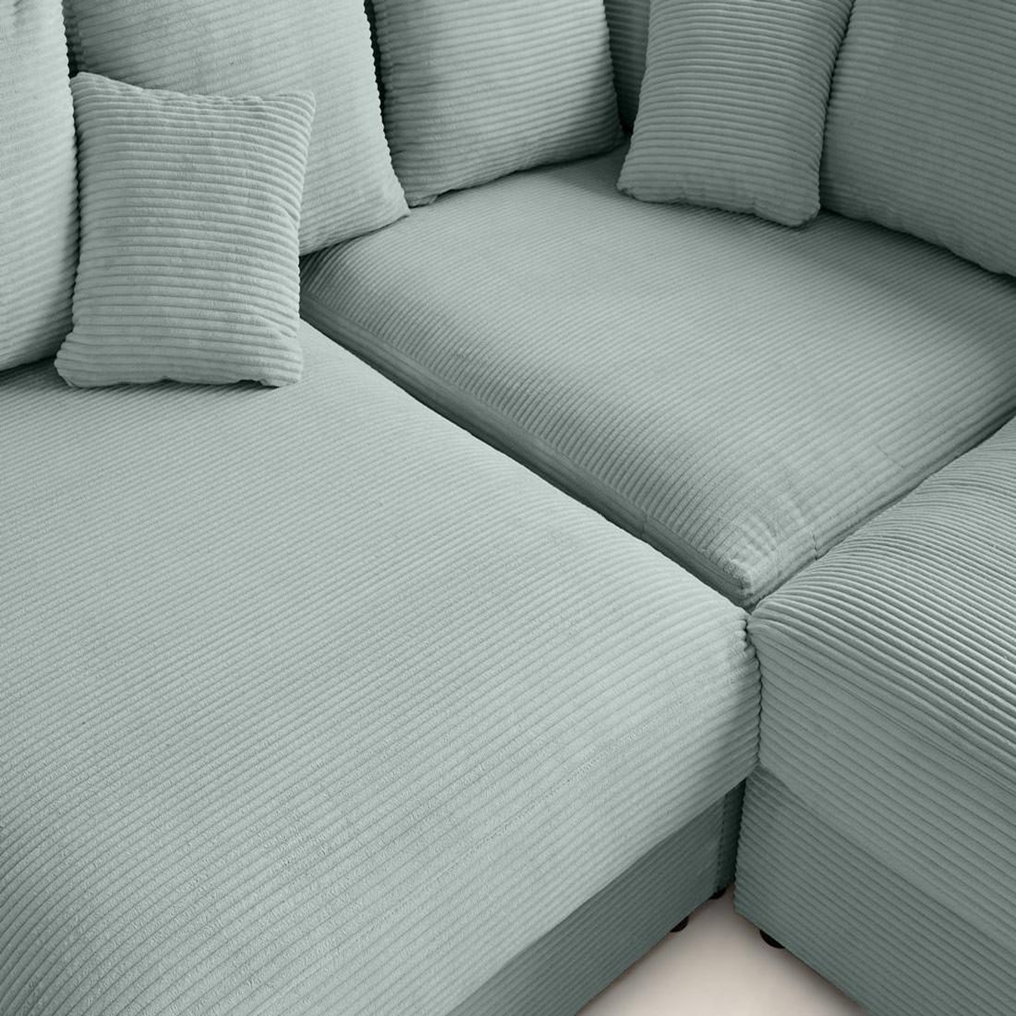 Voir la diapositive 6 : LISA DESIGN Aspen - canapé d'angle réversible 5 places - assise profonde - en velours côtelé