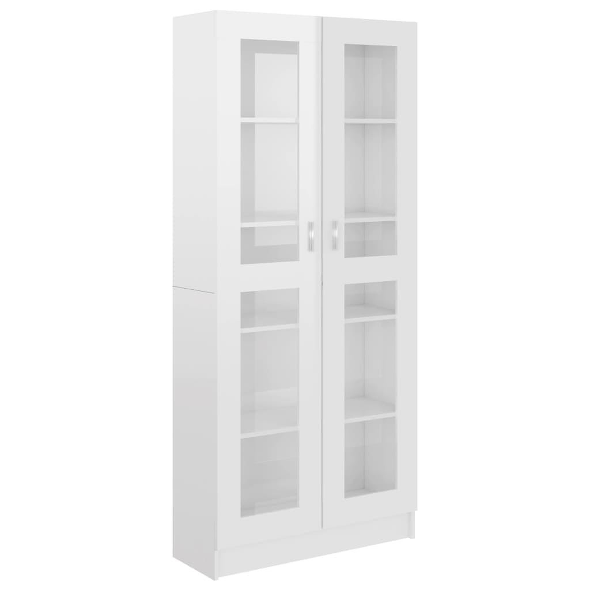 Voir la diapositive 2 : VIDAXL Armoire a vitrine Blanc brillant Bois d'ingenierie