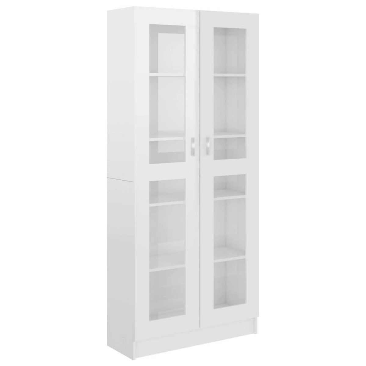 VIDAXL Armoire a vitrine Blanc brillant Bois d'ingenierie