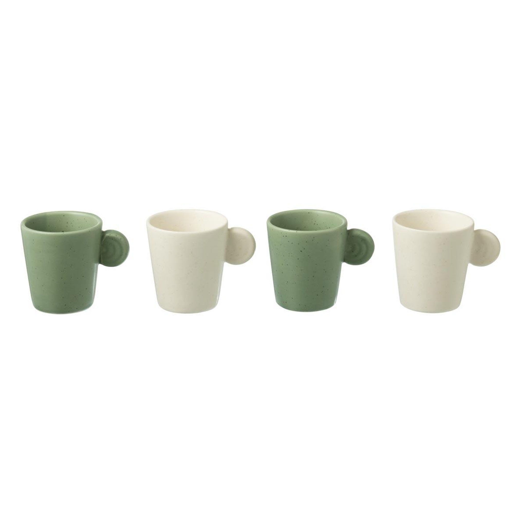 Voir la diapositive 2 : J-LINE Lot de 4 tasses à café  avery  7,5cl vert & blanc