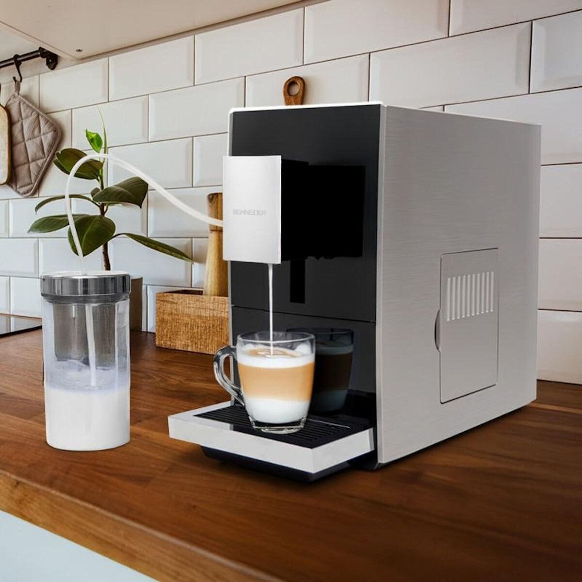 SCHNEIDER Schneider – Lumière Arabica – Machine à Café Automatique – Broyeur – Mousseur Lait