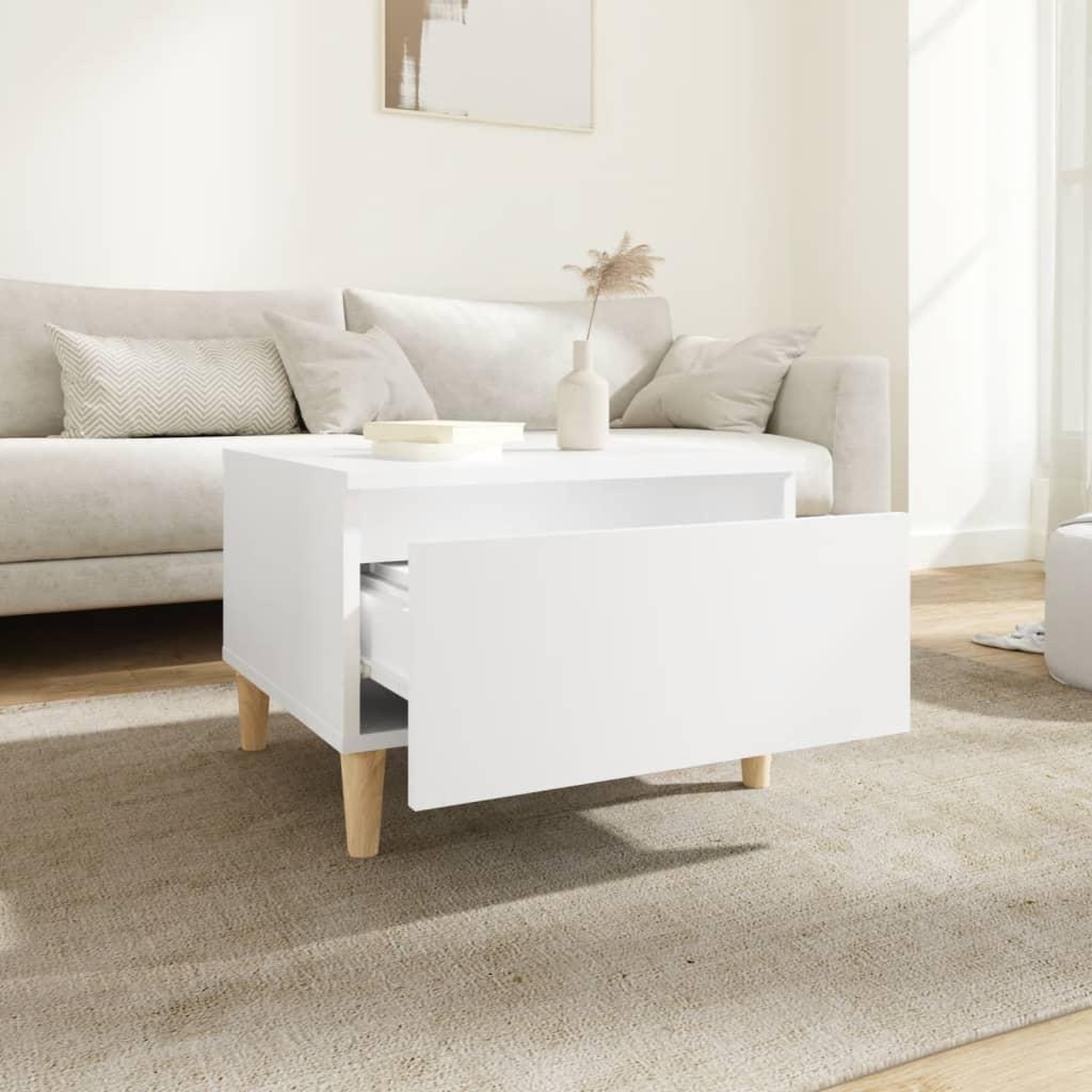 Voir la diapositive 4 : VIDAXL Tables d'appoint 2 pcs Blanc 50x46x35 cm Bois d'ingenierie