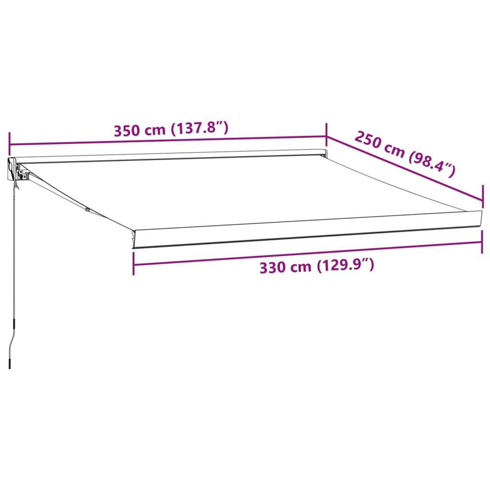 Voir la diapositive 6 : VIDAXL Auvent retractable anthracite et blanc 3,5x2,5m tissu/aluminium