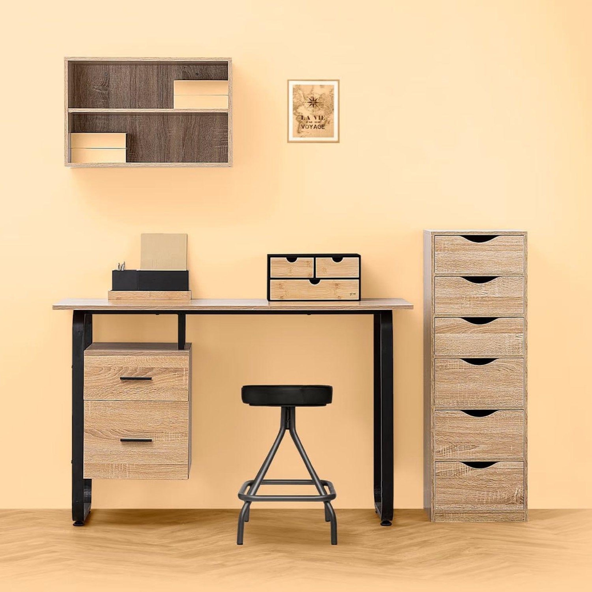 Voir la diapositive 2 : FIVE Caisson de bureau 6 tiroirs - beige