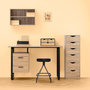 Voir la diapositive 2 : FIVE Caisson de bureau 6 tiroirs - Beige