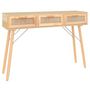 Voir la diapositive 2 : VIDAXL Table console Marron 105x30x75cm Bois massif pin /rotin naturel