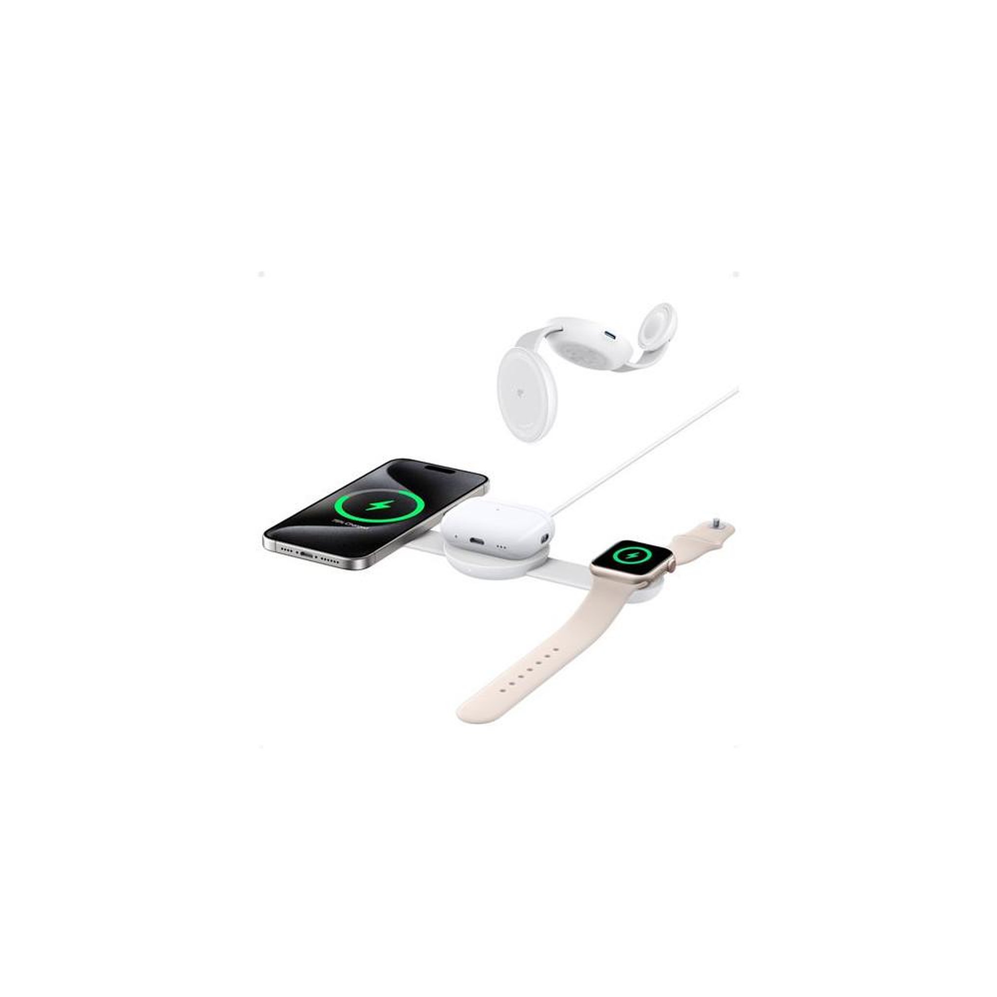 Anker Station de charge sans fil 3-en-1 anker maggo pour iphone, airpods et apple watch, 15 w, blanche