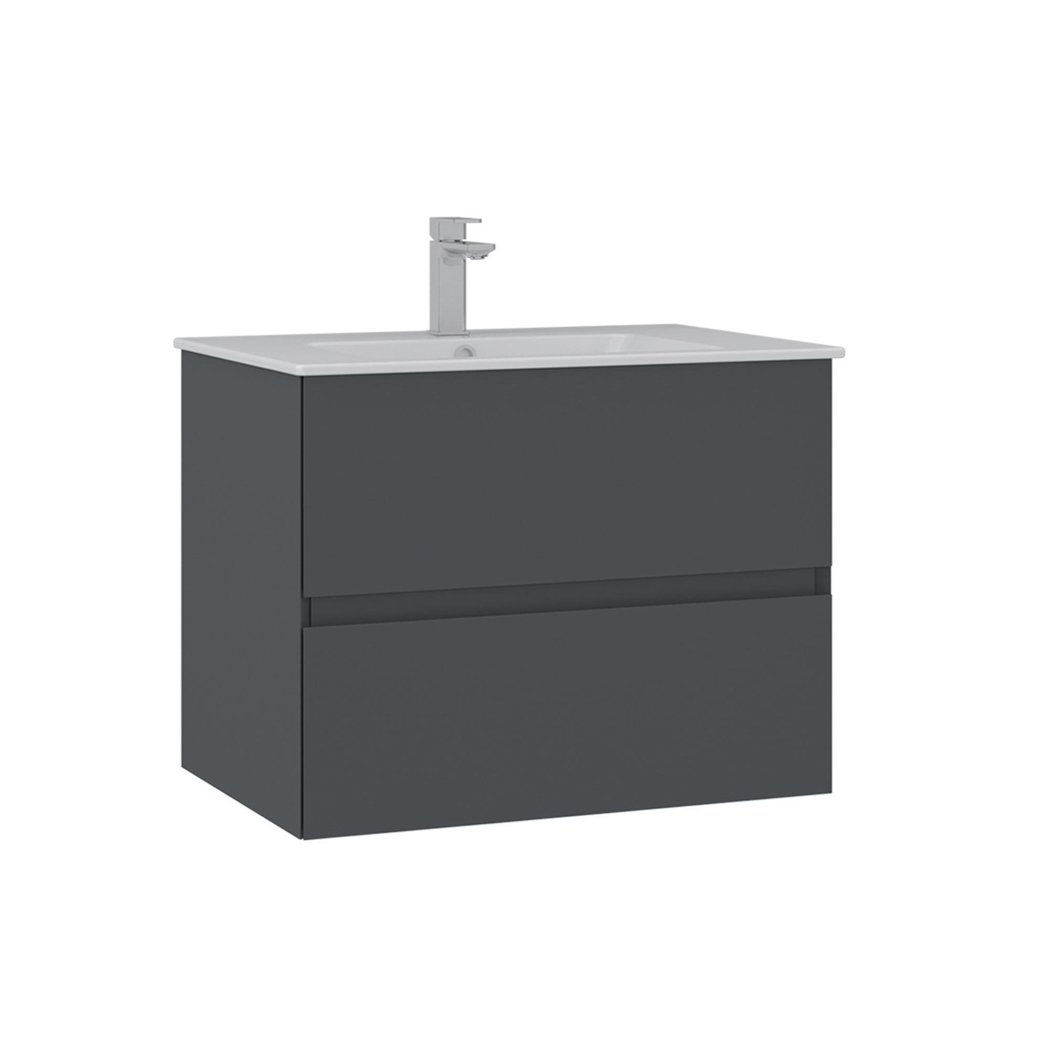 Habitat et Jardin Meuble Vasque  Nest 71 v2  - 71 x 51 x 55 cm - Matte Anthracite